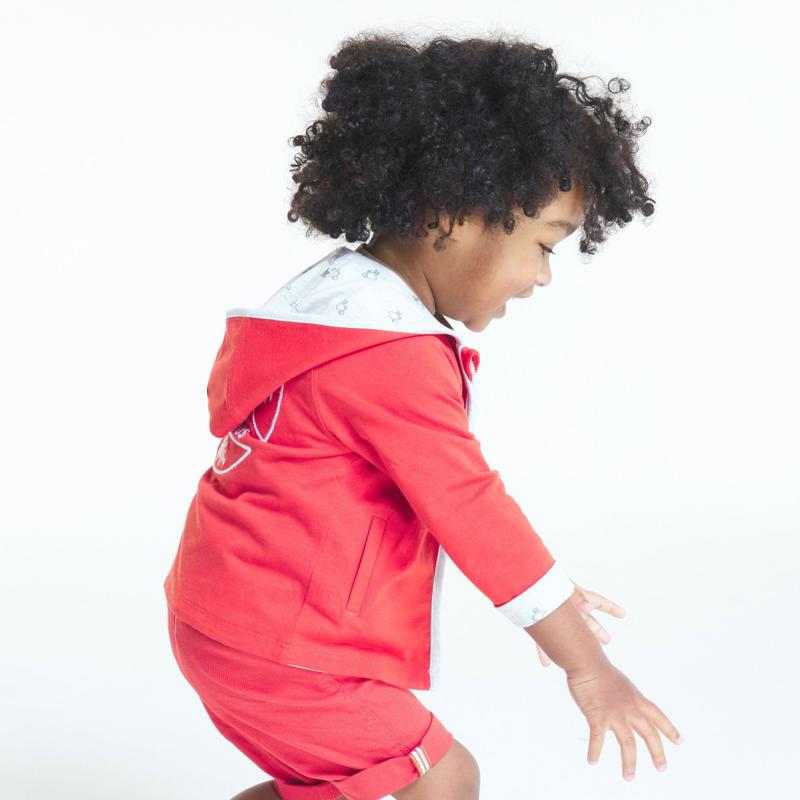 Sweat zippé à capuche réversible orange bébé garçon Orange