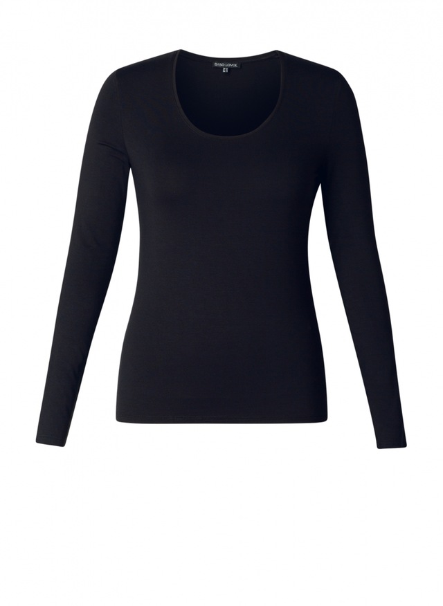 Base Level Curvy Langarmshirt , mit Rundhalsausschnitt