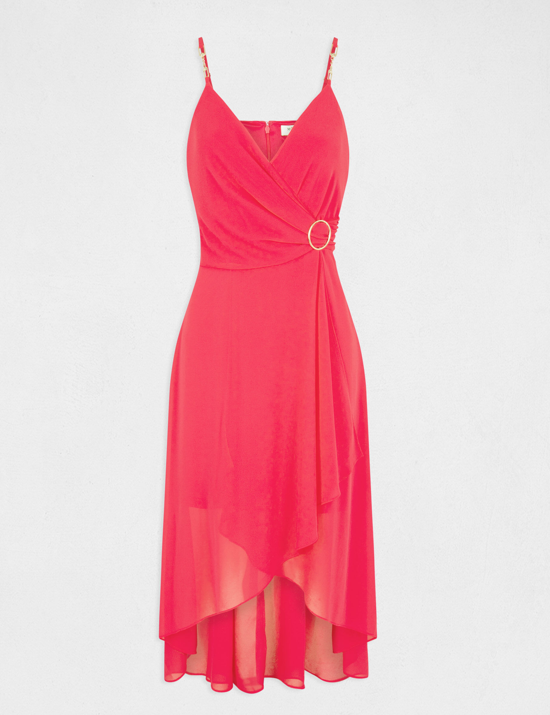 Robe mi-longue à fines bretelles rose moyen femme - rose_moyen