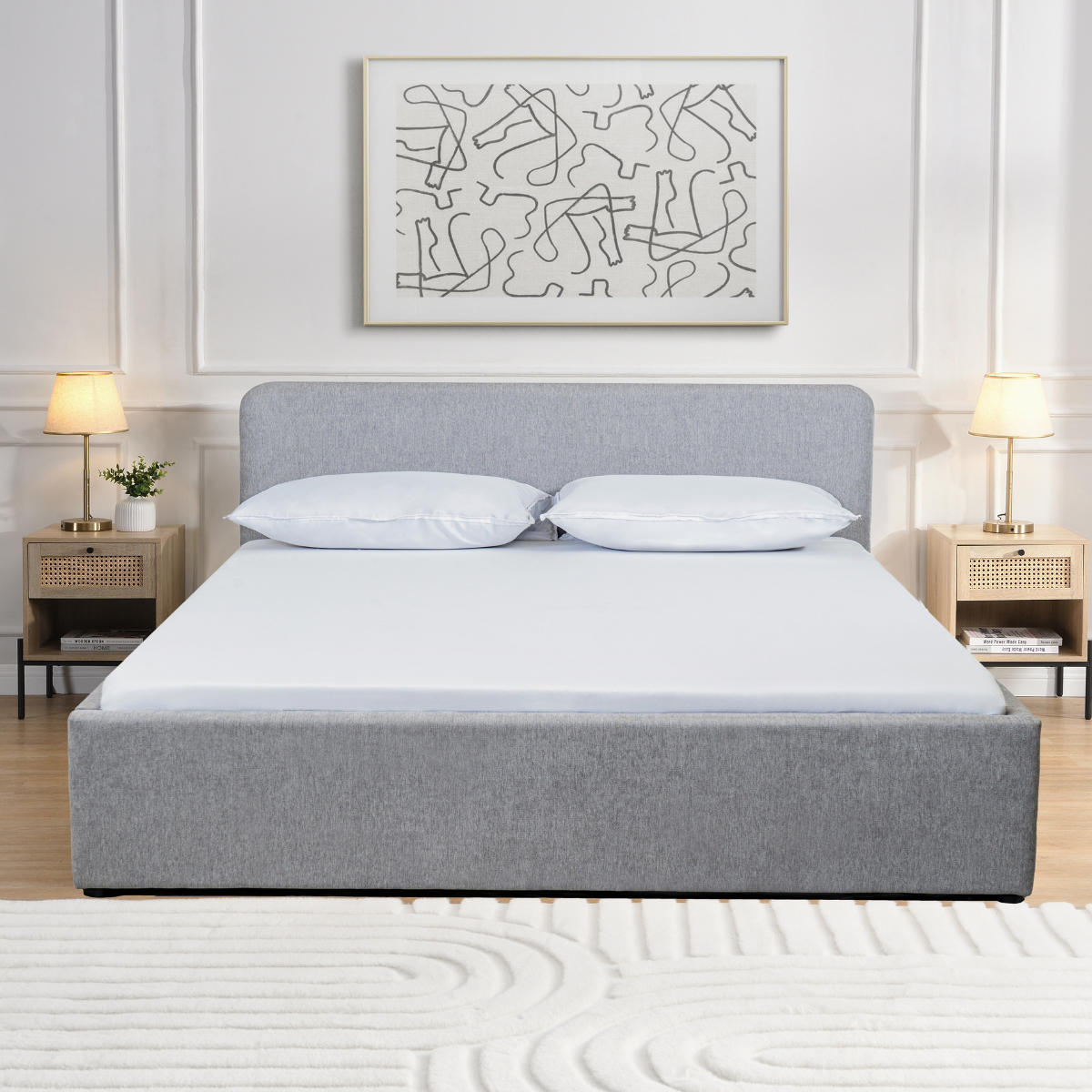 Calicosy - Bed met opbergruimte Livy - 205 cm - Grijs