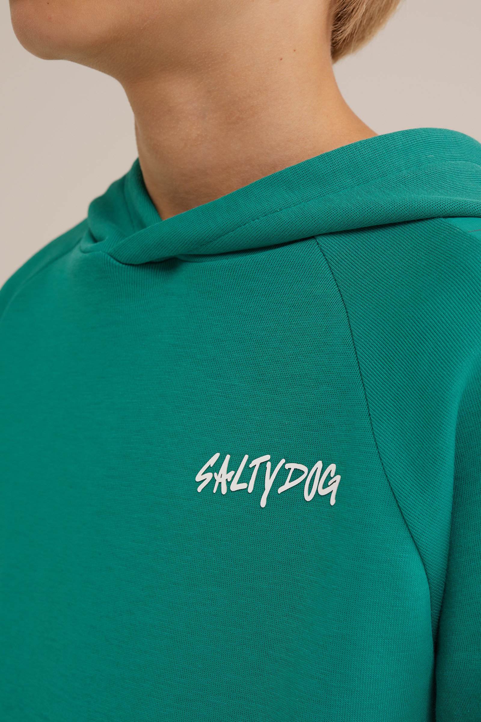 Jongens hoodie met opdruk Salty Dog Petrol