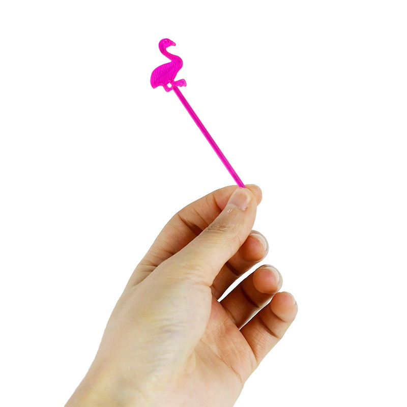 (50er Set) 8.2cm Kunststoff Cocktail Sticks Fingerfood Party Spiesse Deko Flamingo Zahnstocher - Bunt