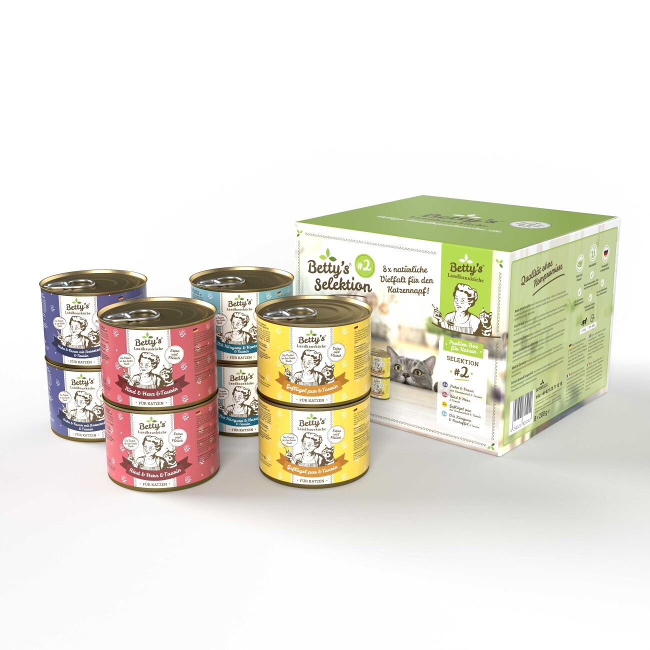 Betty's Landhausküche Selektion Nr.2 8 x 200g Dose für Katze