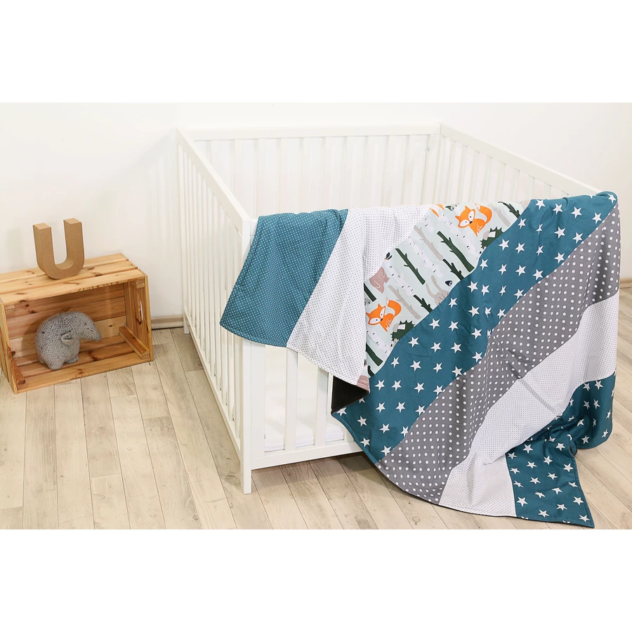 Ullenboom Babydecke & Kuscheldecke 70X100 cm Waldtiere Petrol