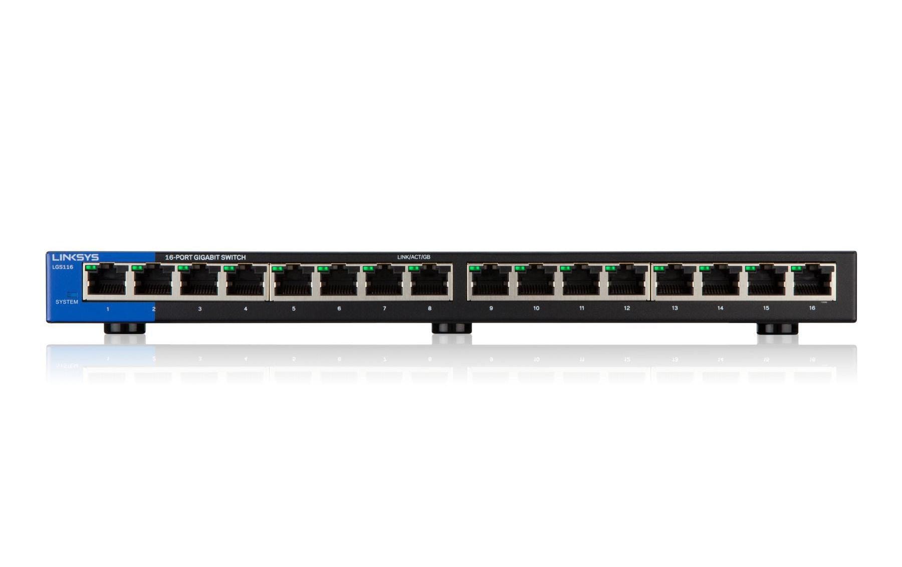 Switch LGS116-EU 16 PortLinksys LGS116 16-Port Business Desktop-Gigabit-Switch