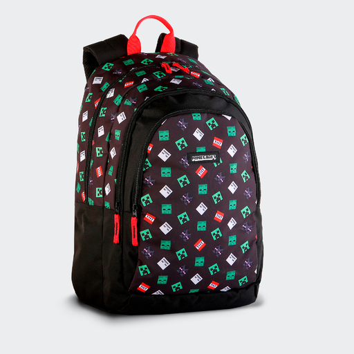 Mochila Escolar Minecraft TNT Primária com Dois Compartimentos
