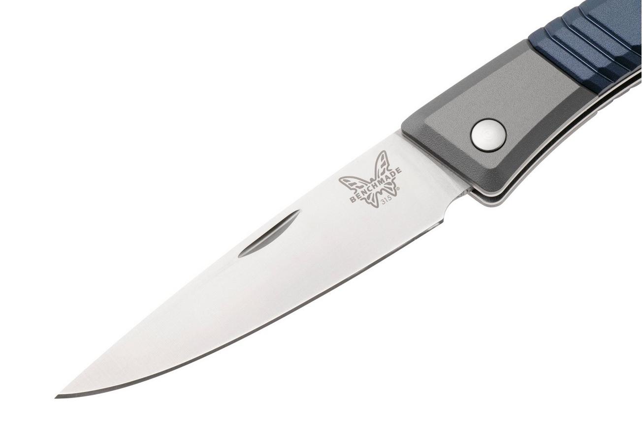 Benchmade Successor 315, Satin M390, Crater Blue, Ash Gray, Aluminium, zakmes