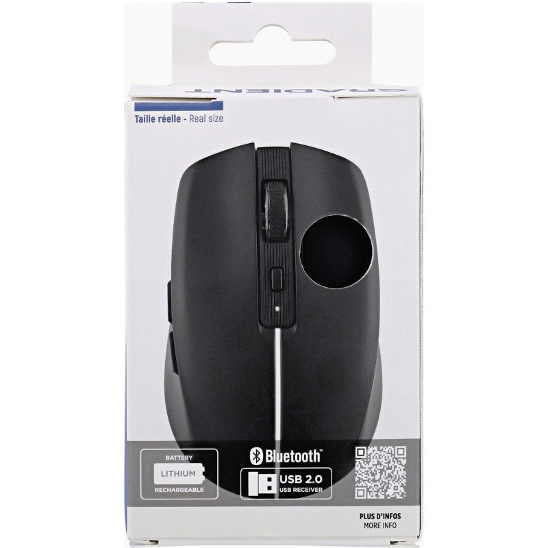 Souris sans fil Gradient T'nB noire rechargeable
