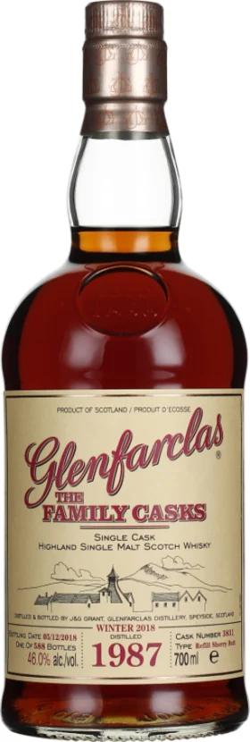 GLENFARCLAS VINTAGE 1987 FAMILY CASKS 70CL