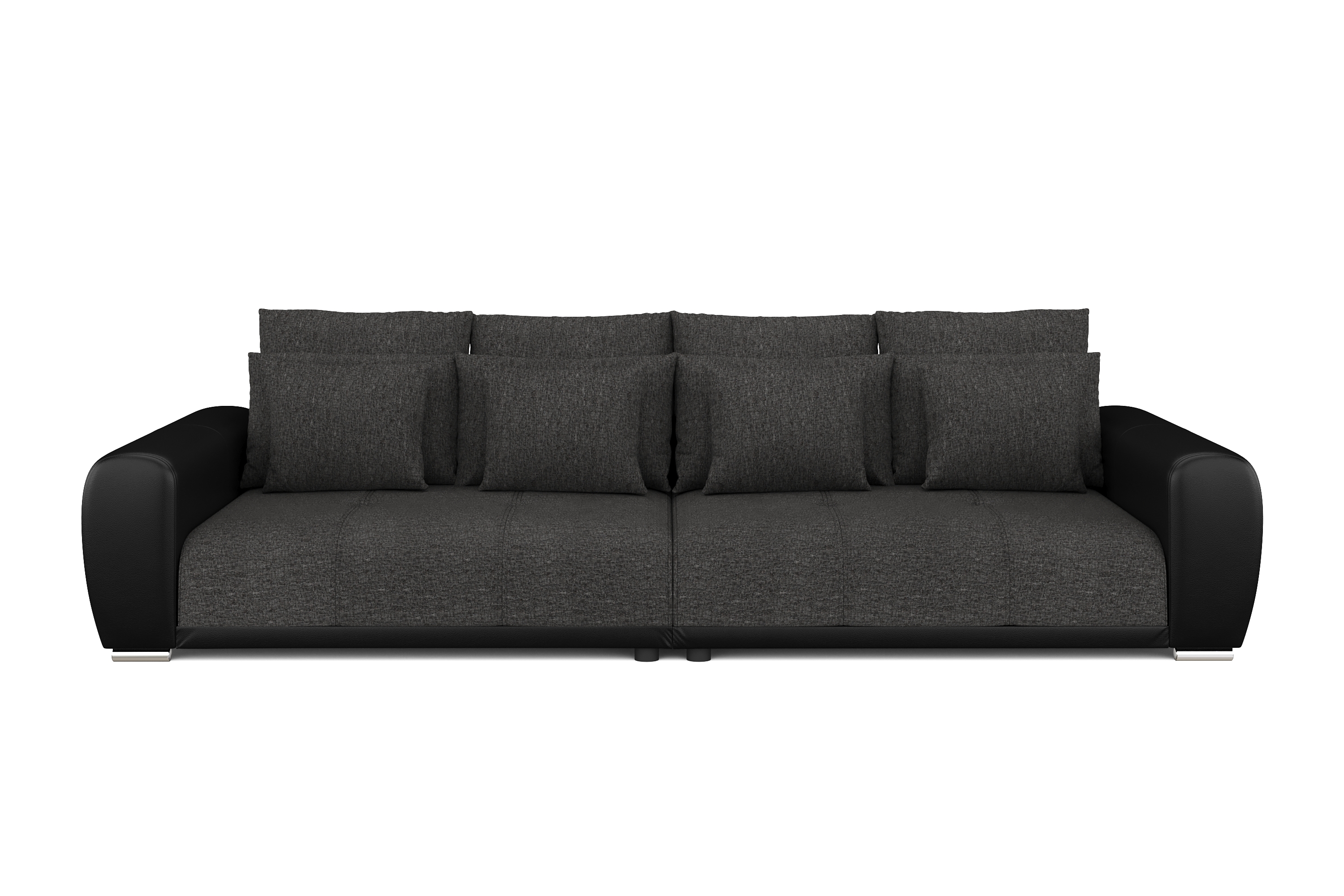 Sofa Leder SAM anthrazit/schwarz