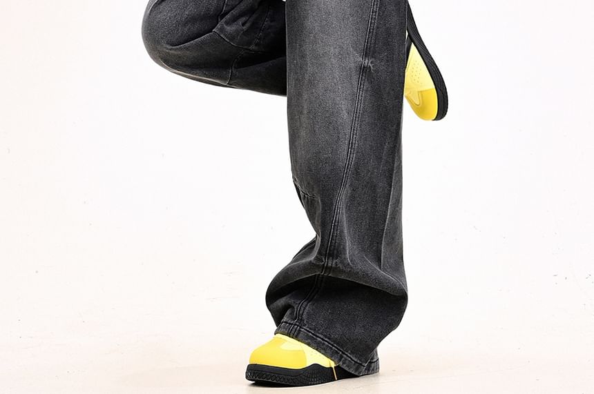 Moon City - High Waist Washed Wide Leg Jeans