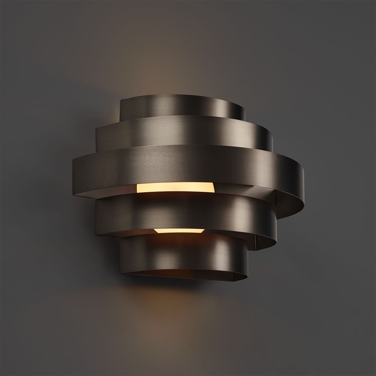 Moderne wandlamp gunmetal incl. LED 3-staps dimbaar - Lines