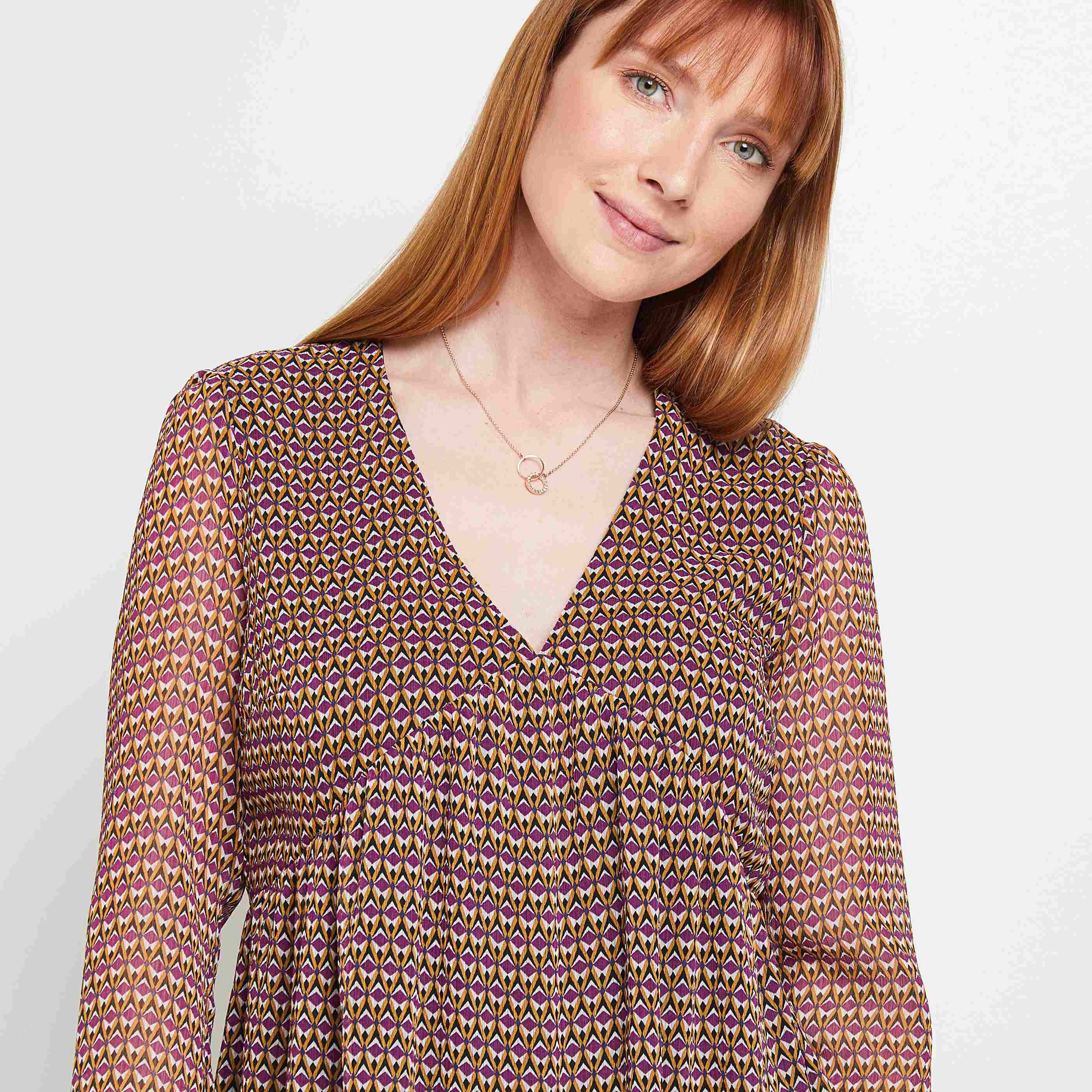 Robe en voile imprimée femme - VIOLET