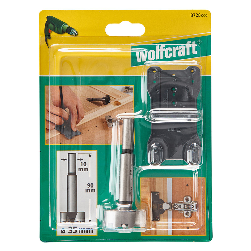 Wolfcraft Scharnierboor & Markeerhulp L90 Ø26+35mm