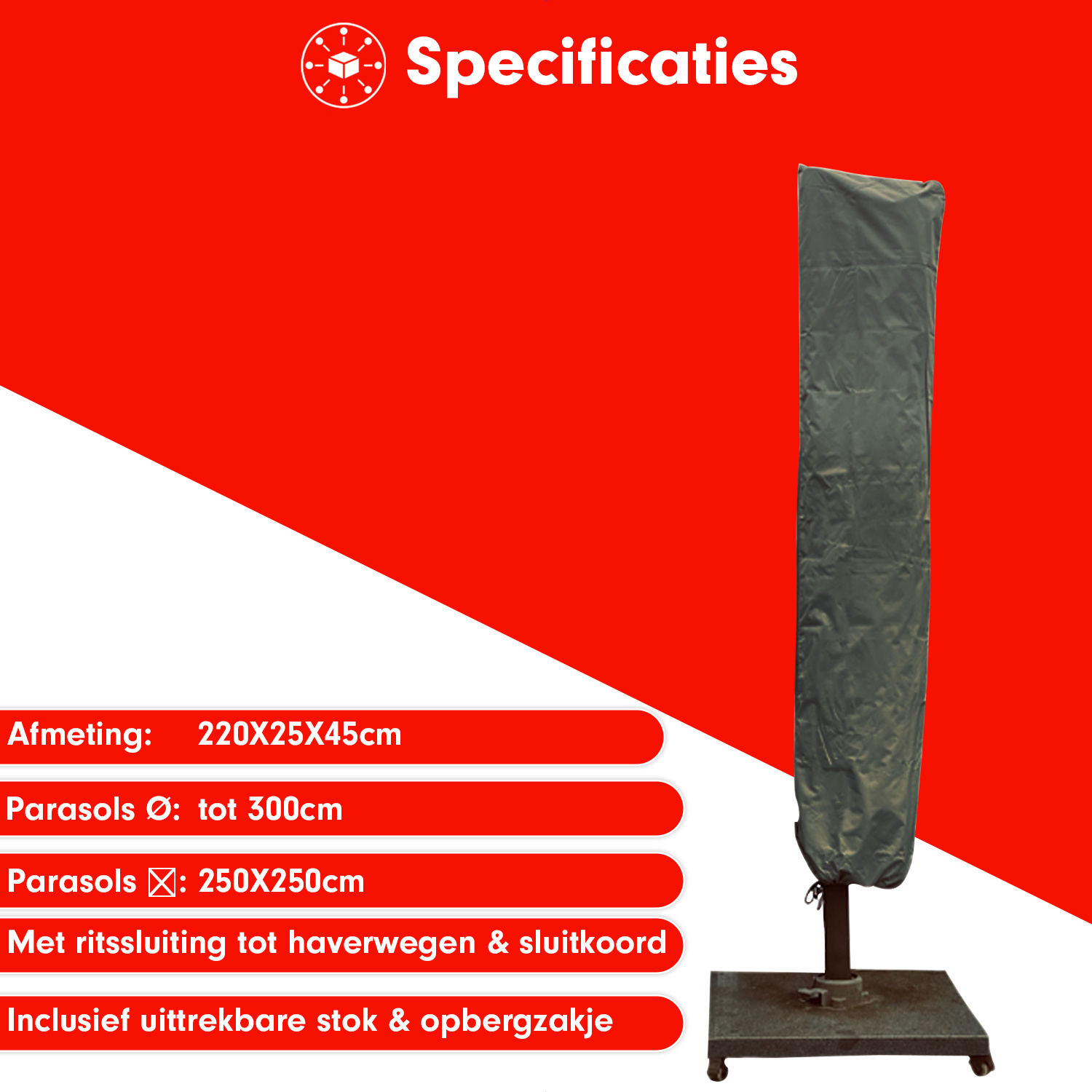 CUHOC Diamond Label 220x25x45 Parasolhoes