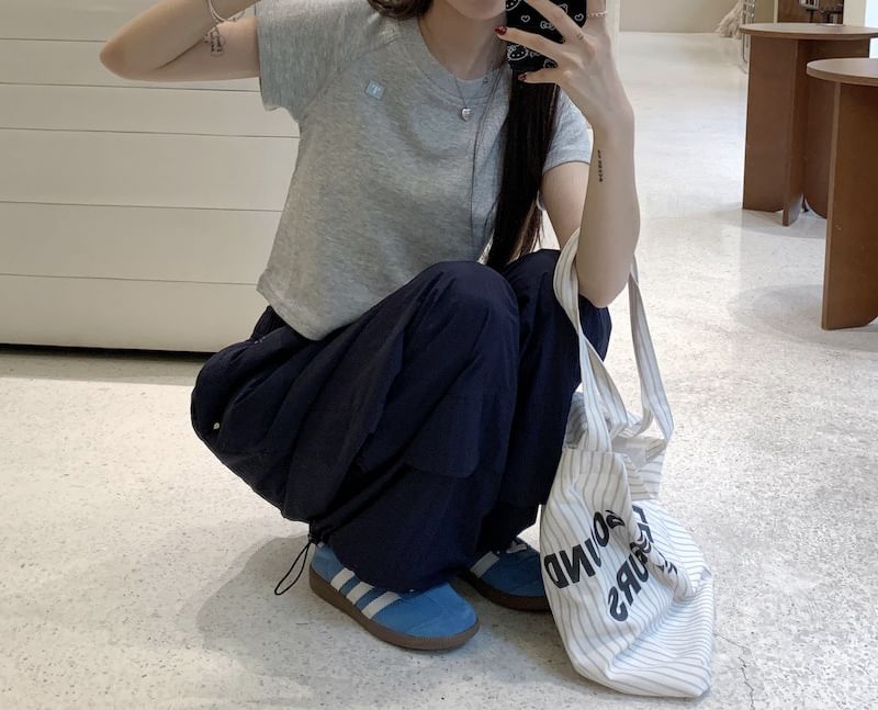 rinkoplan - Mid Rise Wide-Leg Sweatpants