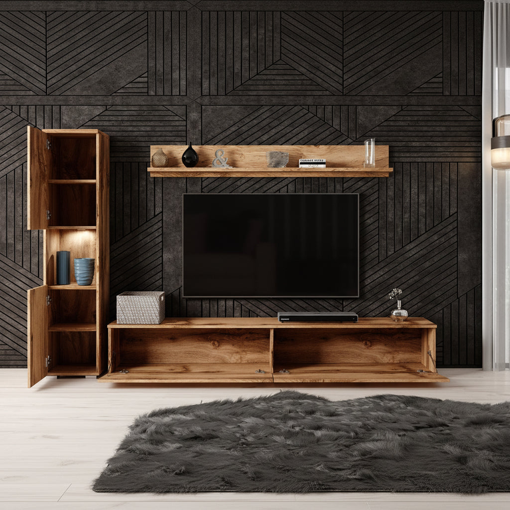 Pure - Wandmeubel - Eiken - 180x33x32 cm