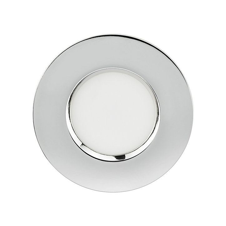 Spot encastrable LED intégrée Colours Etana IP65 métal chromé mat Ø8,5 cm