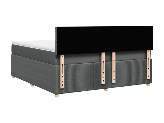 Sommier à lattes de lit avec matelas Gris foncé 180x200cm Tissu