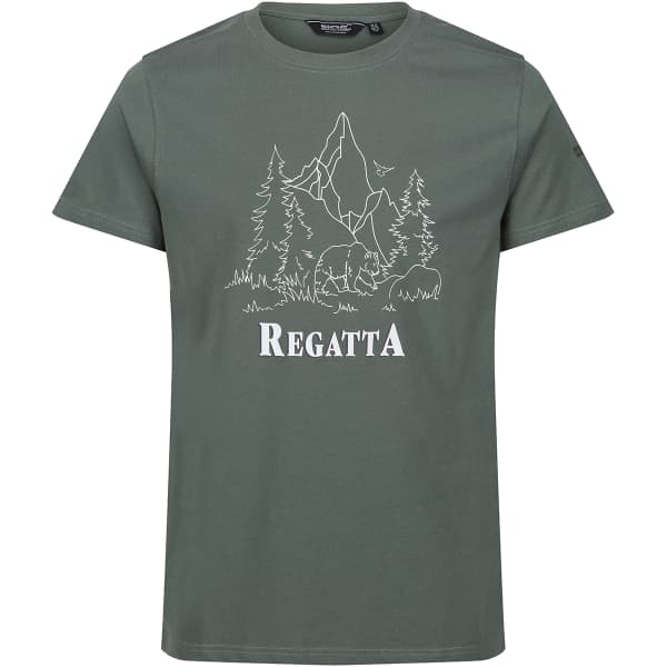 T-shirt REGATTA CLINE VII DARK FOREST GREEN MOUNTAIN SCENE