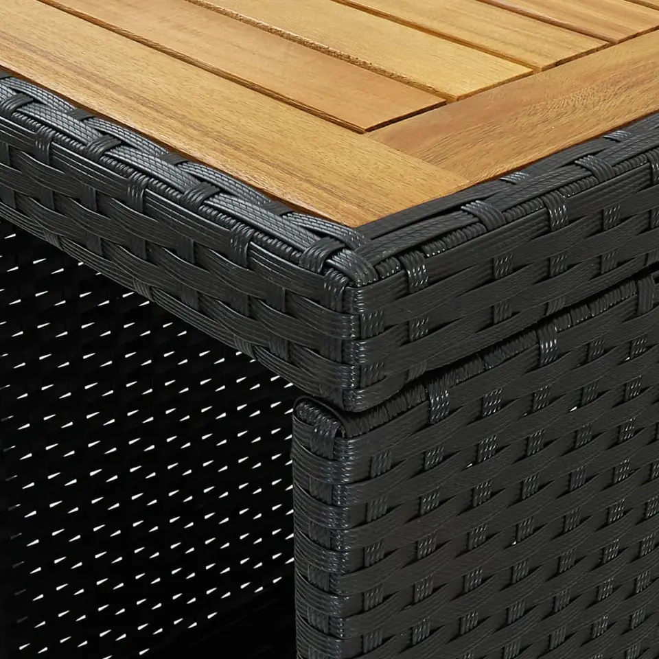 vidaXL - Bartafel - Zwart - Poly rattan