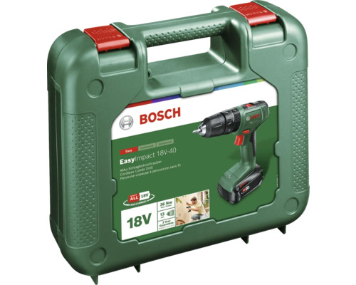 Bosch 18V-40 accu-slagboormachine, inclusief 1 accu en lader