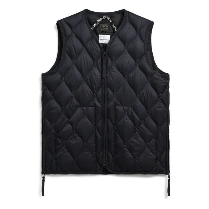 Taion Veste Zippée Sans Manches Military Unisexe Nylon | Noir