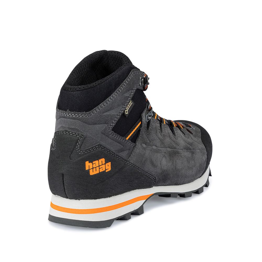 Hanwag MAKRA LIGHT GTX - Chaussures randonné Homme asphalt/orange