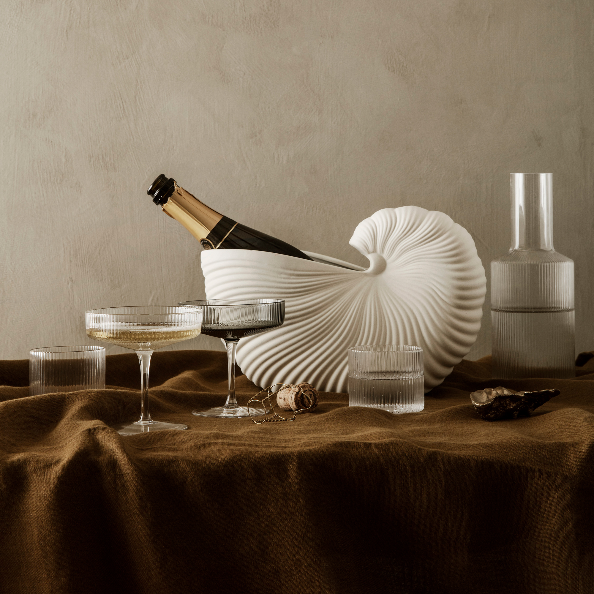 Bloempot Shell vaas wit