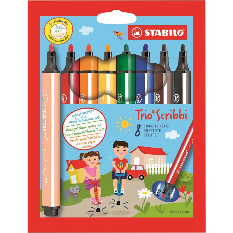 STABILO<br>Tusser Trio Scribbi 8 stk