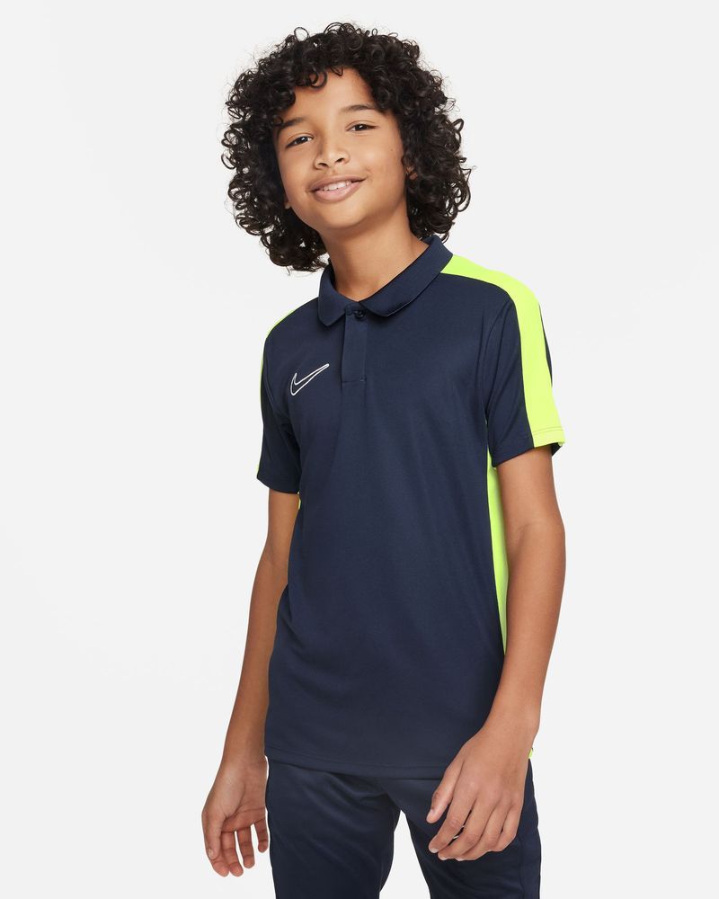 Polo Nike Academy 23 Bleu Marine & Jaune Fluo pour enfant