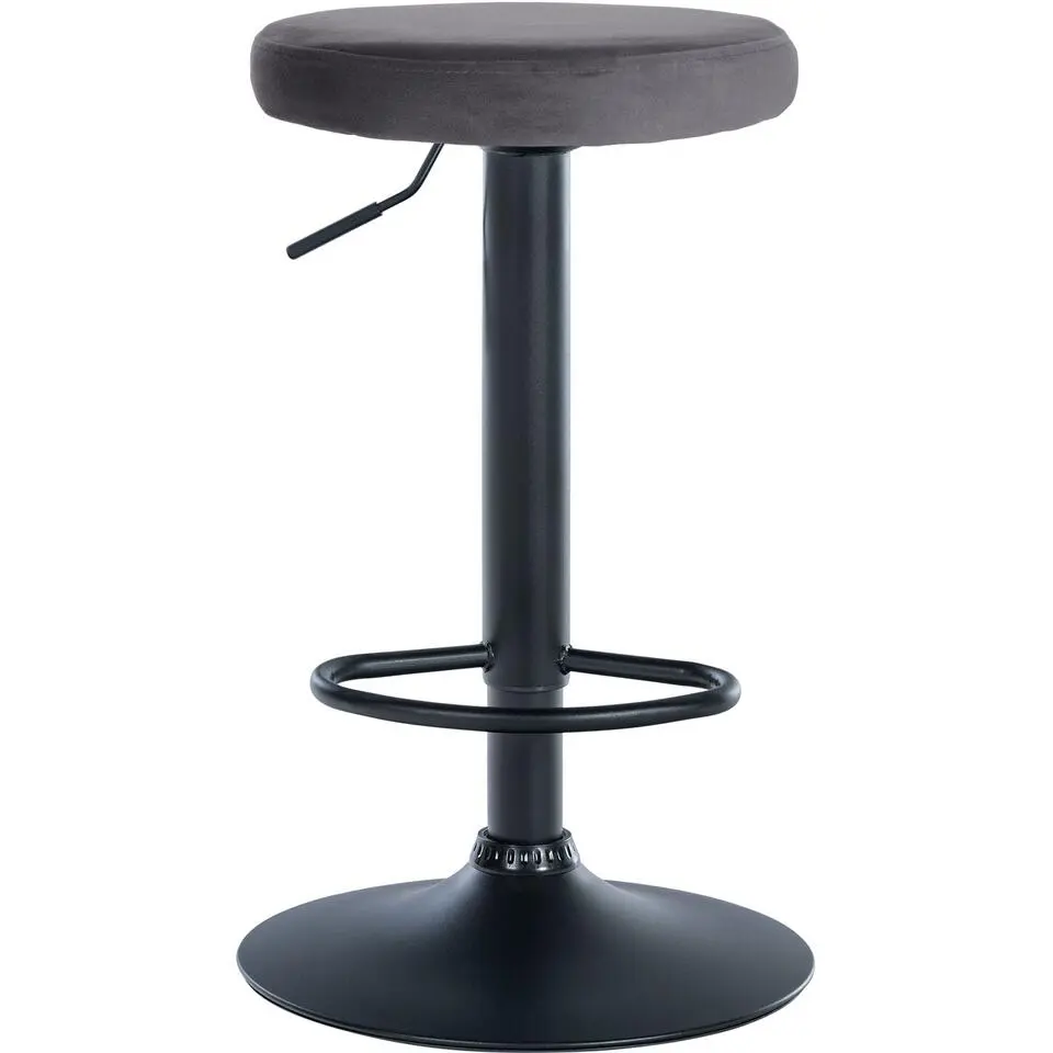 CLP Barkruk Ponte zwart Frame - Fluweel - donkergrijs