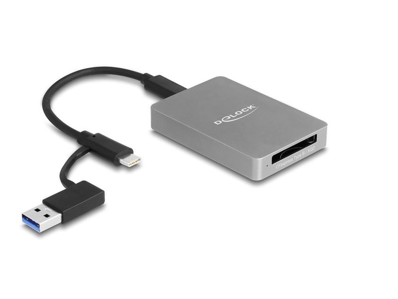 Delock Card Reader Extern Card Reader Extern 91008 USB Typ- Delock USB Type-C Card Reader im Aluminium Gehäuse für CFexpress oder XQD Speicherkarten