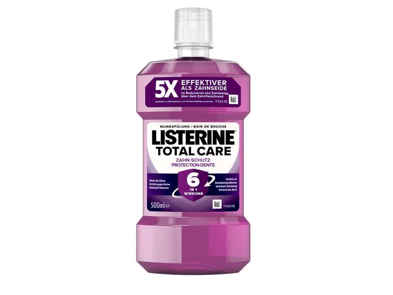 Listerine Mundspülung Total Care Zahnschutz 500 ml Mundwasser für gesunde und starke Zähne