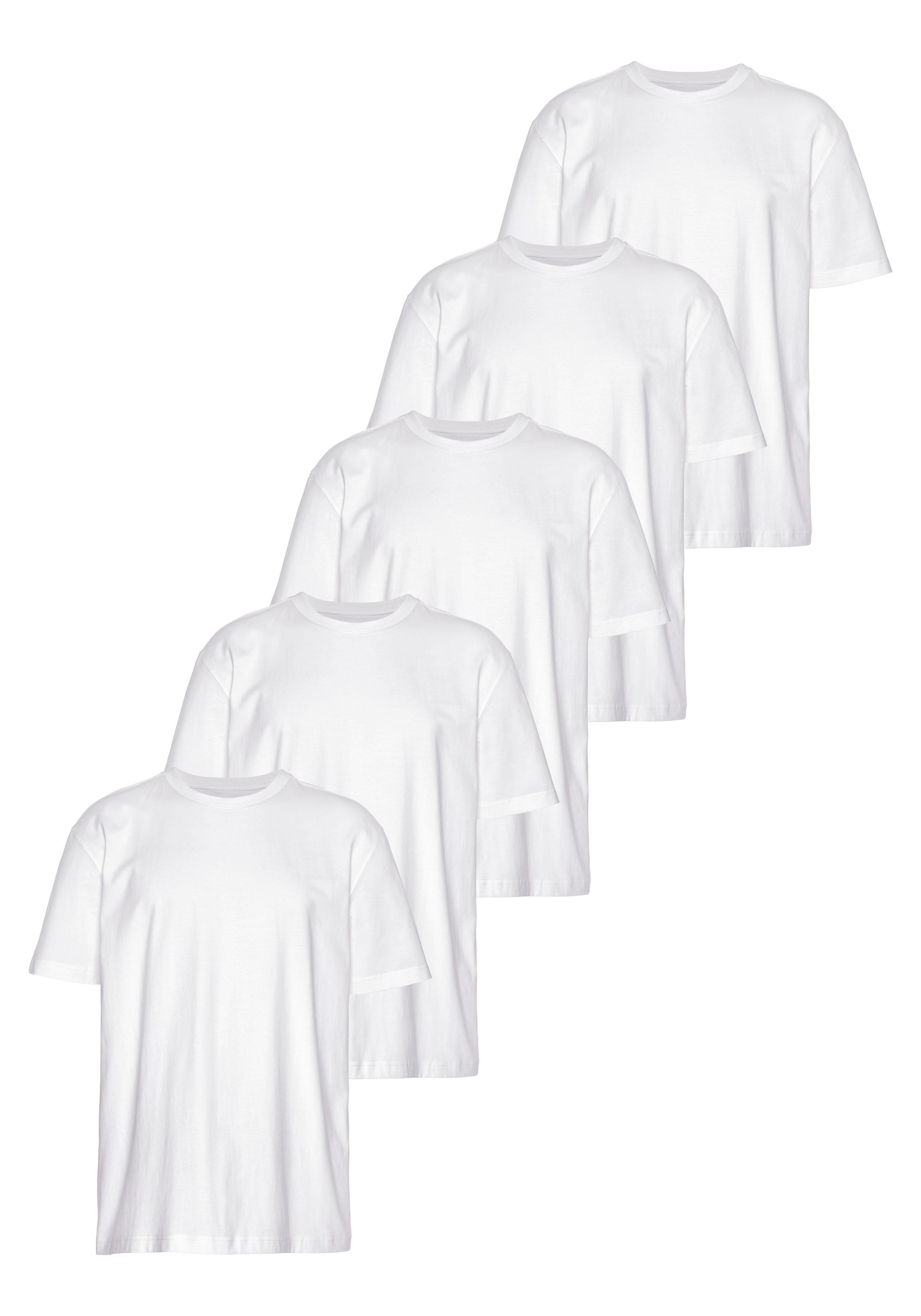 Man's World Rundhalsshirt , Kurzarm,  Regular Fit,  unifarben,  Rundhals,  aus Baumwolle