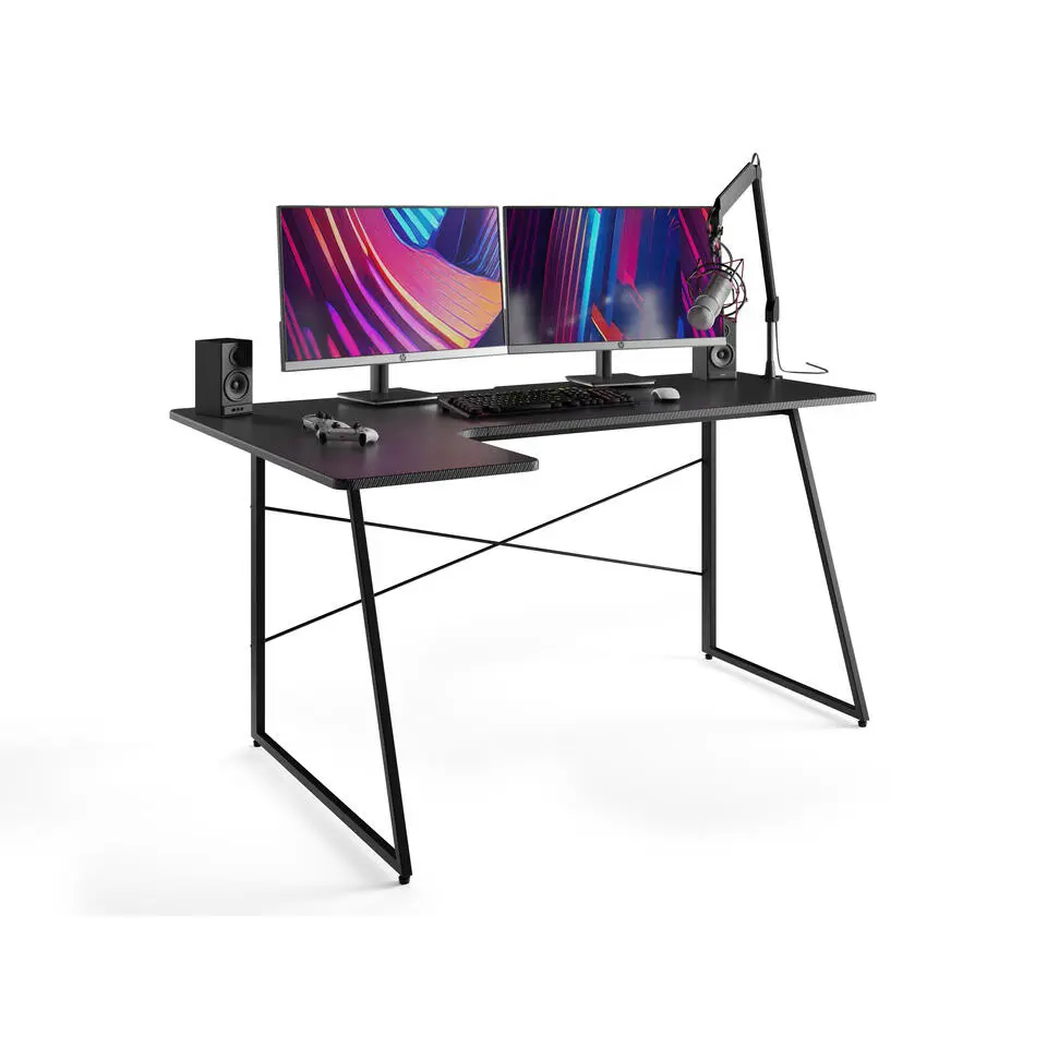Bureau - Game bureau - Hoekbureau - 160 x 100 x 75 - Zwart