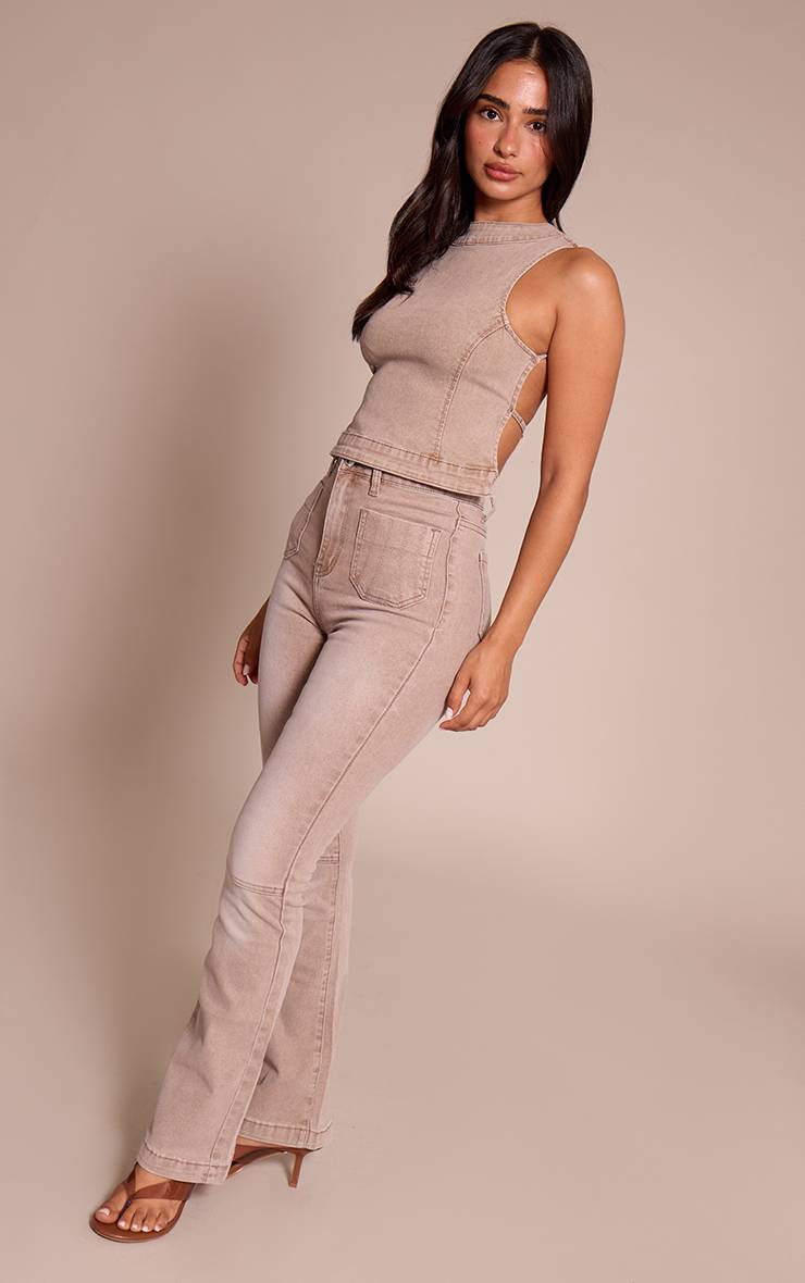 Champignon Jean Évasé Ajusté En Denim Petite