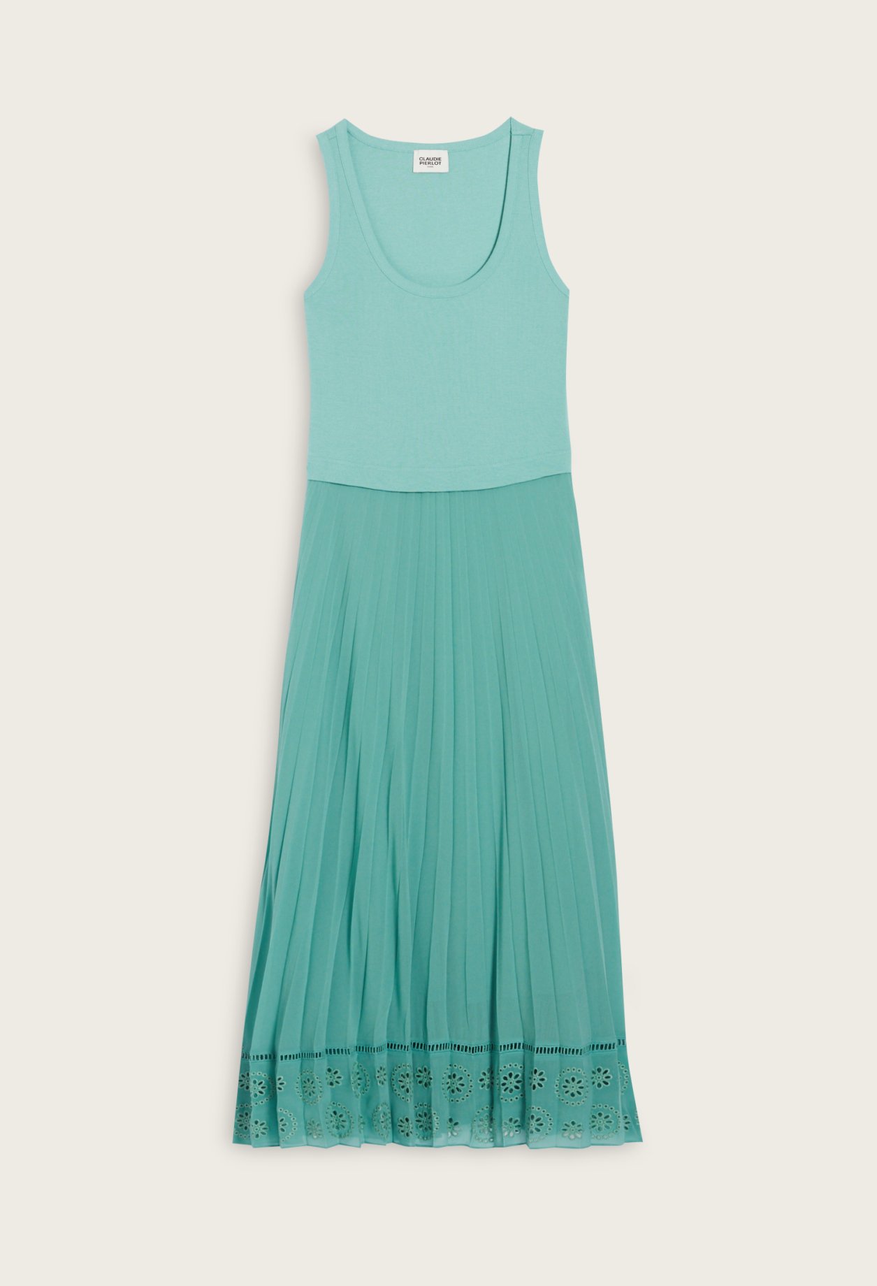 Robe midi bimati&egrave;re vert d'eau