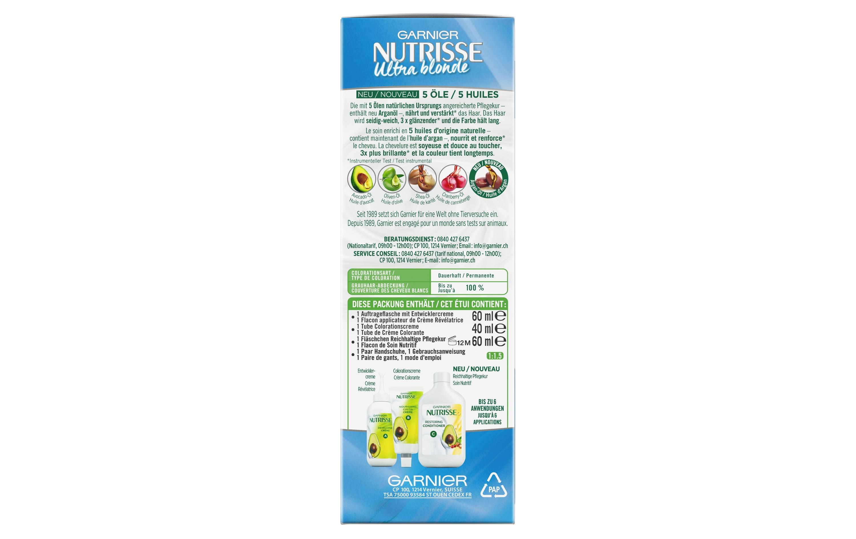 Haarcoloration Nutrisse Ultra Blonde 100 Super AufhellerAufhellung für ein natürliches Blond