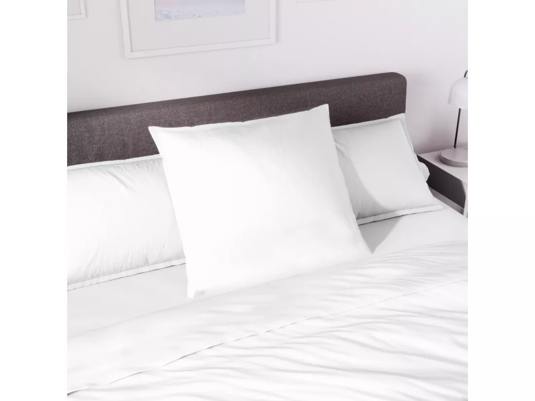 Drap plat en polycoton 240x300 cm PERCALE blanc, par Soleil d'ocre