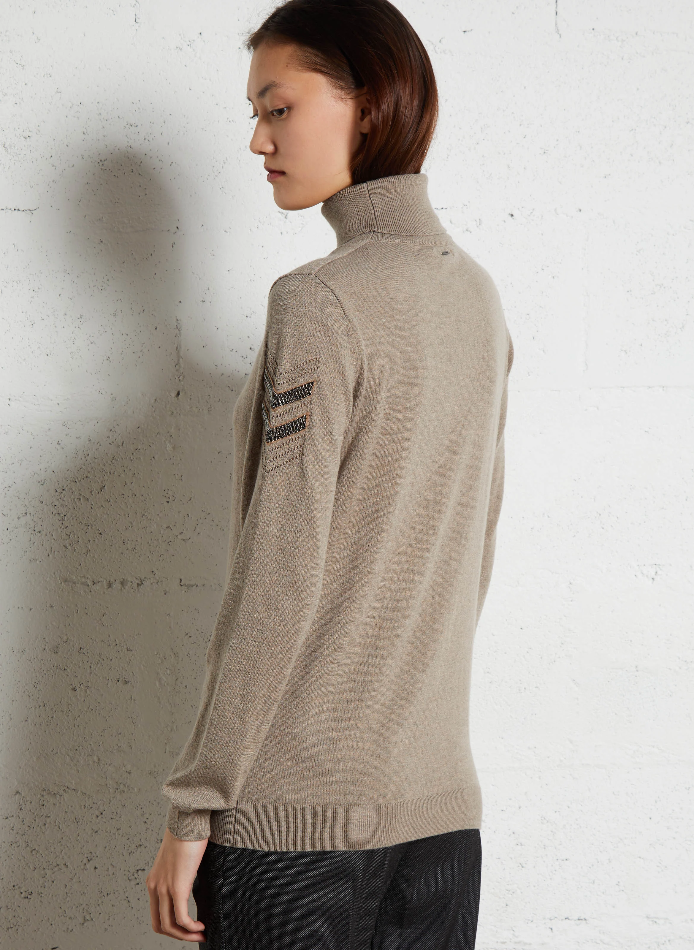 Col roulé| Beige