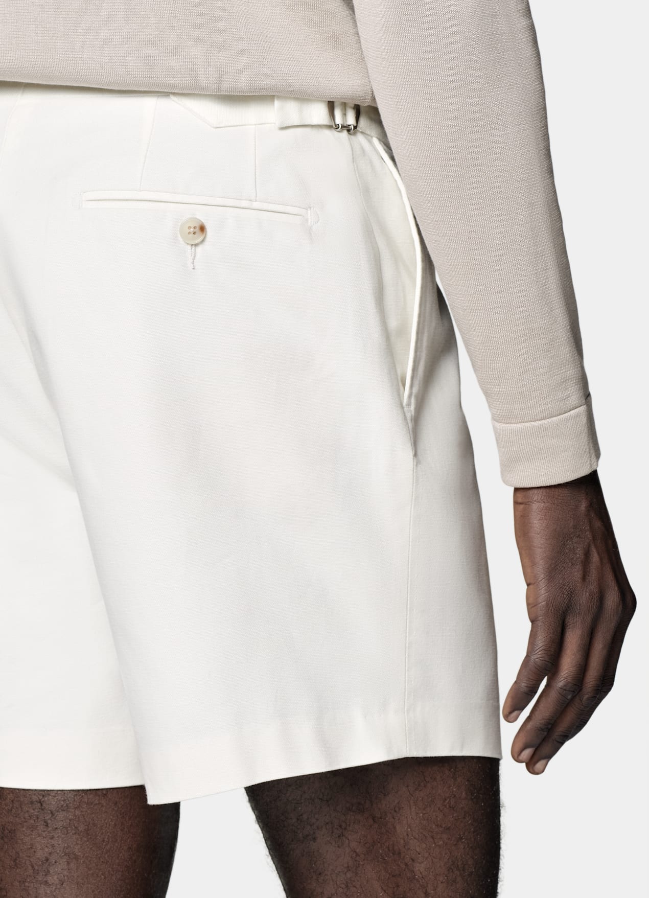 Short Straight Leg blanc cassé