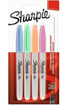 Marcador Permanente Fine Pastel 4 unidades Sharpie