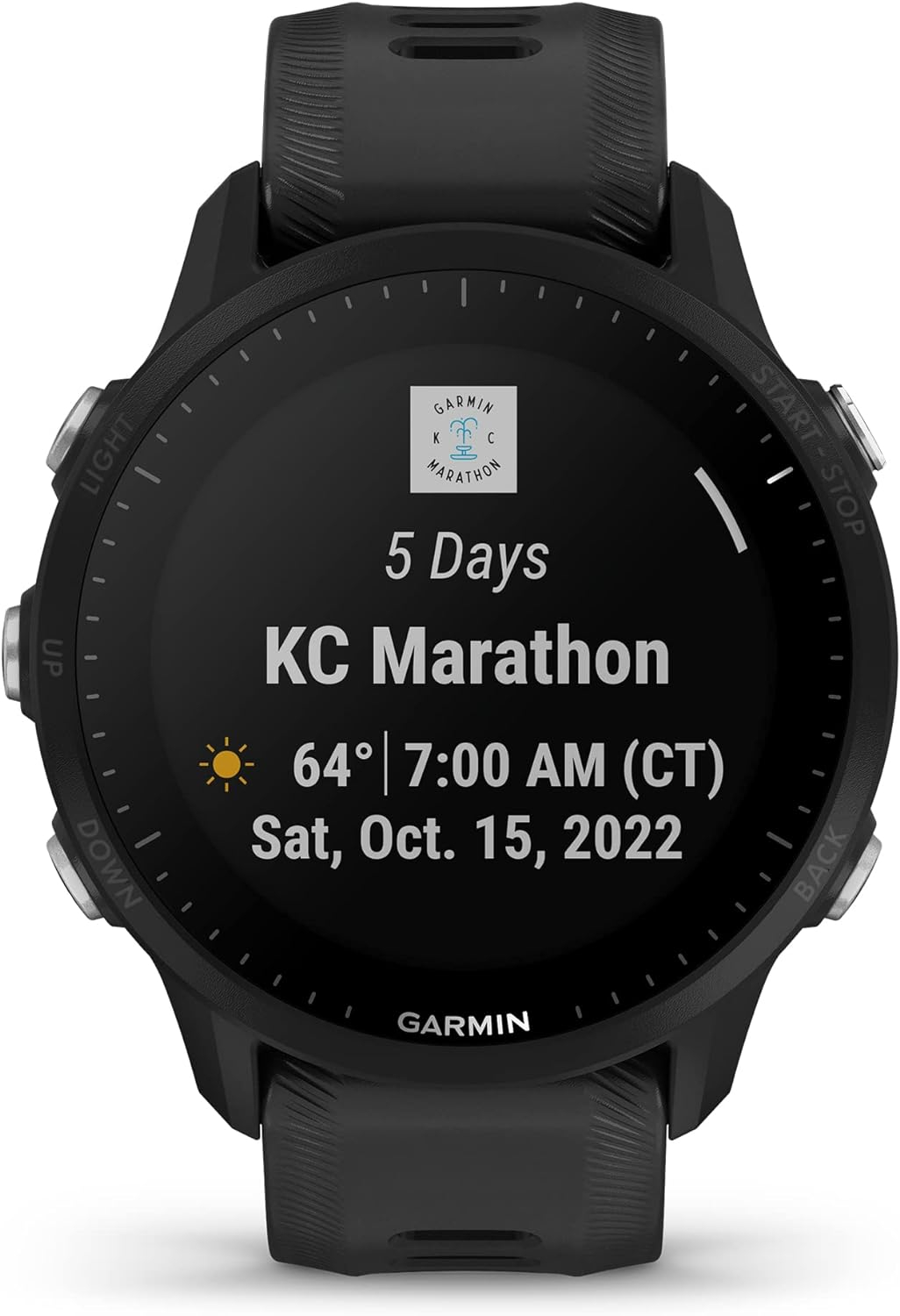 Forerunner 955 (43mm, Polymer) Smart Watch Fitness Tracker mit Silikon Armband (010-02638-30) - Schwarz