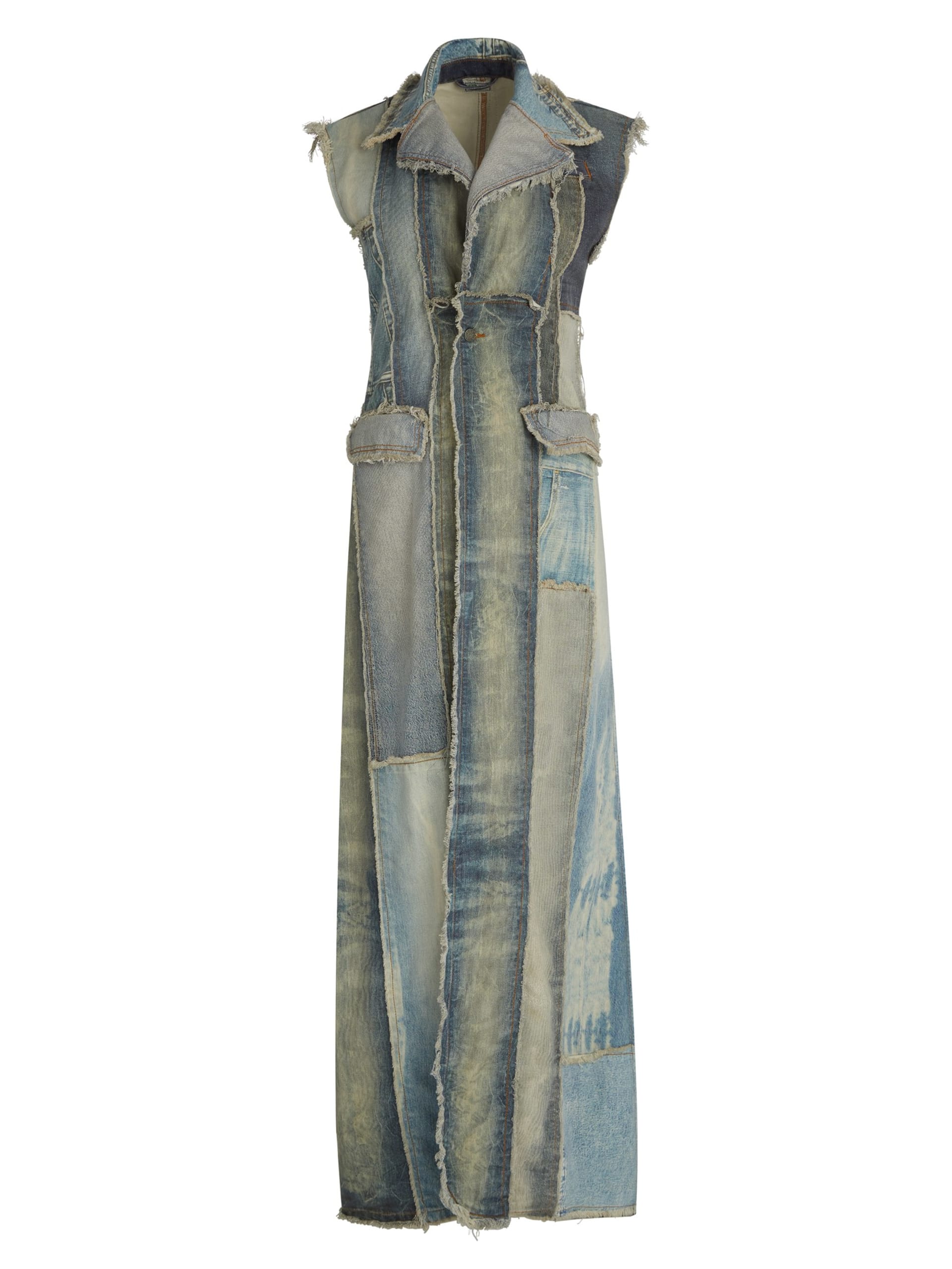 colete de jeans patchwork
