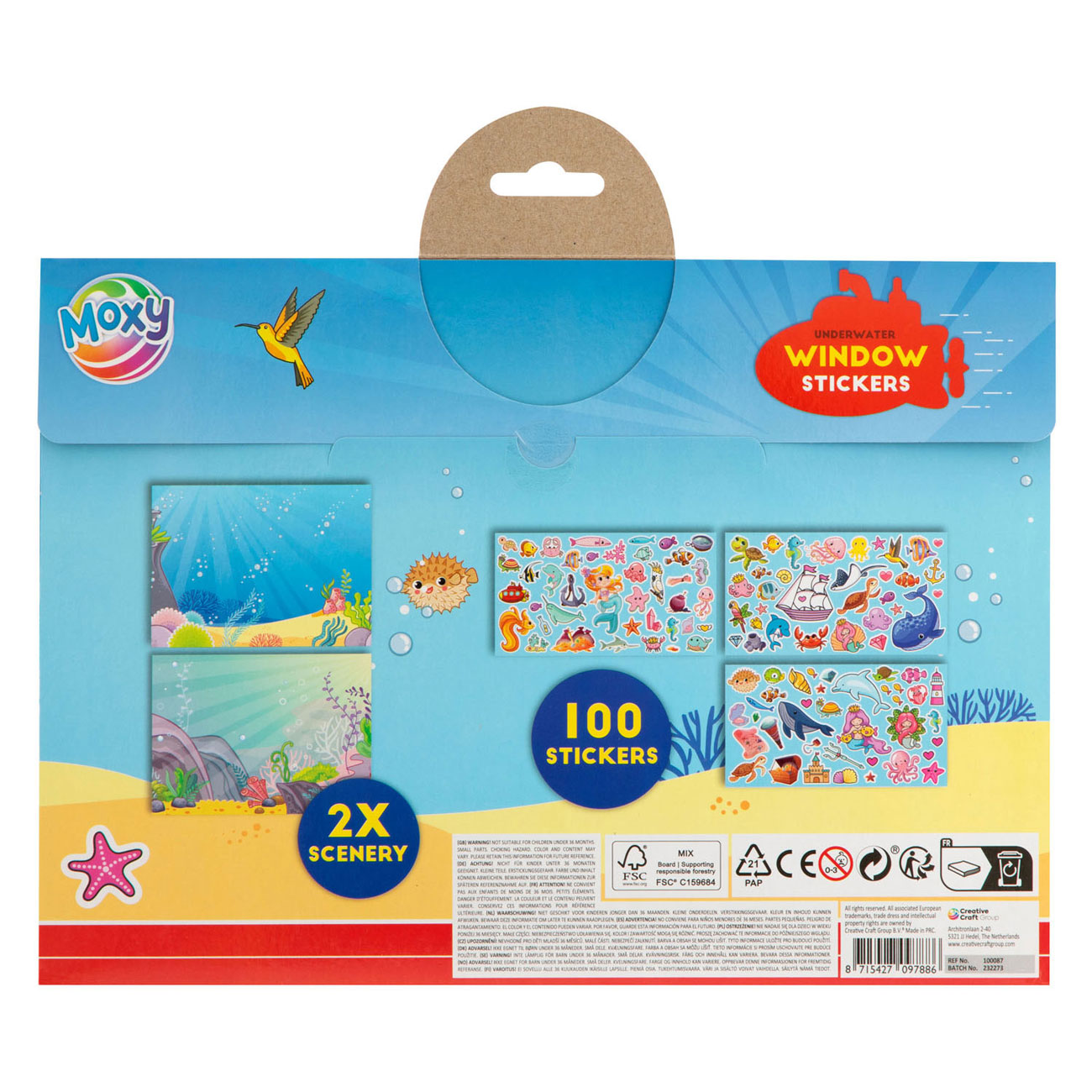 Raamstickers met 2 Sticker Scenes - Onderwaterwereld, 100st.