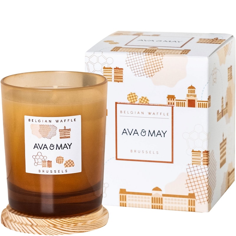 Bougie parfumée - Gaufre Belge - Noisette & caramel - 180 g