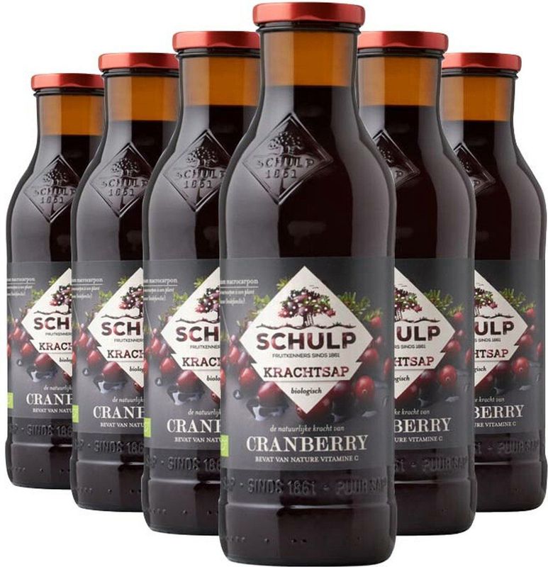 Schulp Cranberrysap Puur Krachtsap Biologisch 6 x 0,75 liter