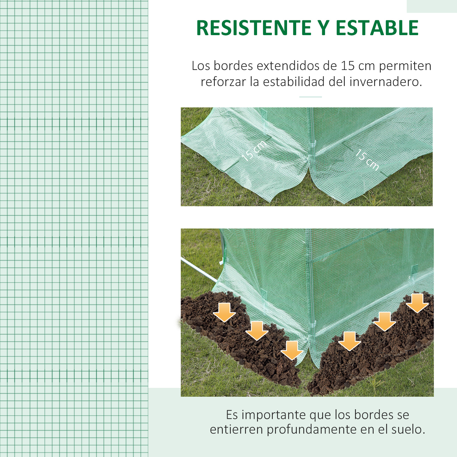 Cobertura de substituição para estufa túnel Outsunny 6x3x2 m em polietileno com 12 janelas e porta de enrolar para proteção de plantas em jardins verdes.