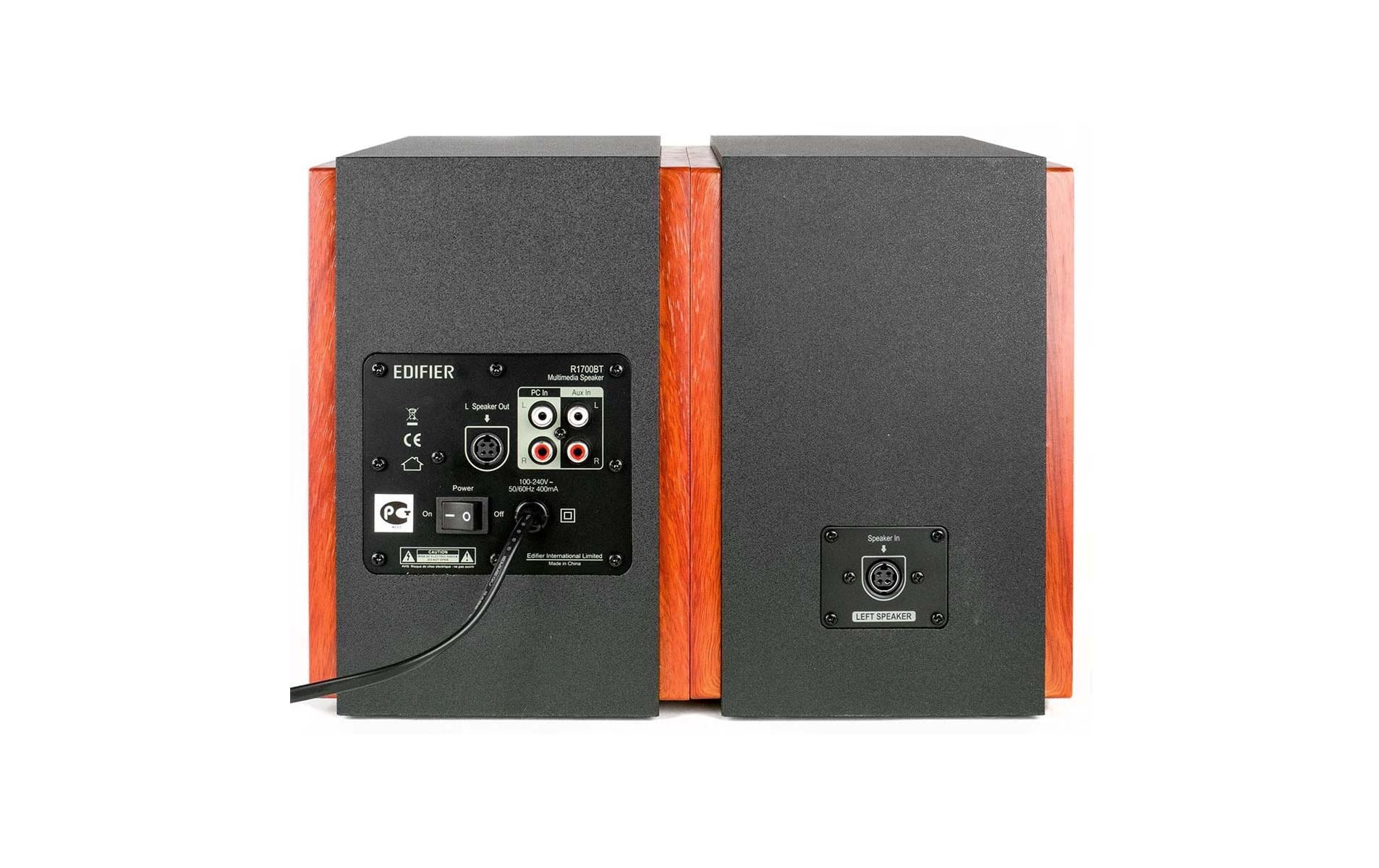 Regallautsprecher Paar R1700BT Braun<br>Aktive 2.0 Regallautsprecher mit viel Leistung, Bluetooth und 2x Cinch-Eingängen